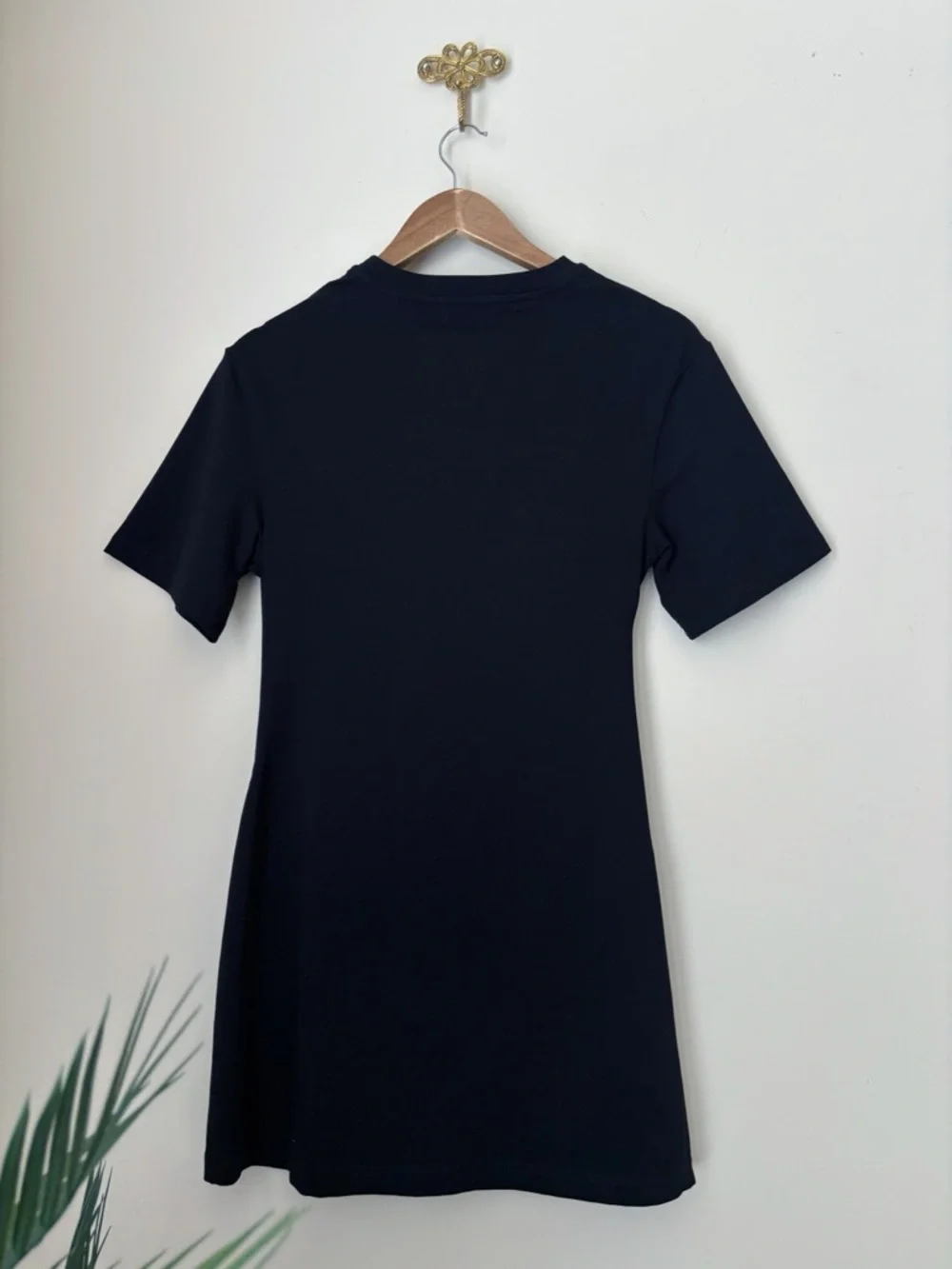 SIMKHAI Zeus Black Draped T-Shirt Dress Small Designer Minimalist - Picture 4 of 6